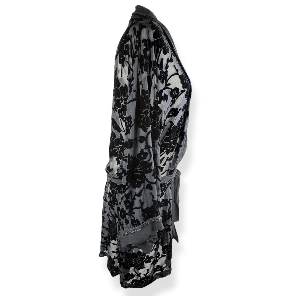 Victoria's Secret Robe Size Large Silk Blend Velvet Burnout Whimsigoth VTG Y2K - Picture 6 of 16